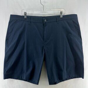 English Laundry Shorts Mens 40 Midweight Flat Front Textured Flex Waistband Blue